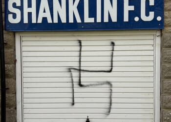 Multiple images of swastikas were spraypainted onto the clubhouse of Shanklin FC