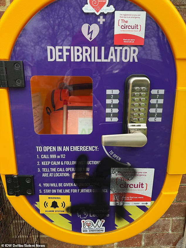 The teen yobs even targeted the club's life-saving defibrillator