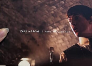 Paul Mescal is seen for the first time as Paul McCartney in a tantalising glimpse at the upcoming four-part Beatles anthology, which is scheduled for release in 2028