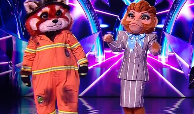 The Masked Singer viewers and judges were left stunned as Kate Nash was unmasked as Monkey Business (right) on Saturday