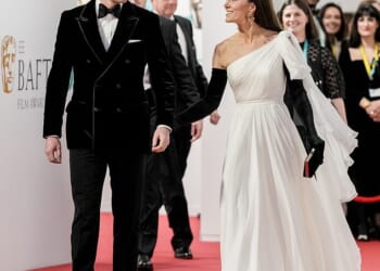 The lighthearted moment between the loved-up Prince and Princess of Wales was captured at the Bafta Awards at London's Royal Festival Hall in February 2023