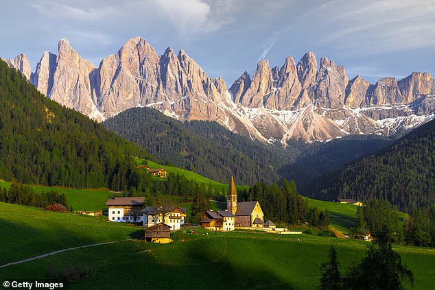 The popularity of the area on social media reportedly stems from an image of the church and mountain being printed on sim cards by a Chinese phone operator