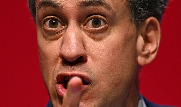 Climate Change and Net Zero Secretary Ed Miliband. Labour's 'obsessive' drive towards Net Zero could cost Britons a staggering £4.5 trillion over the next 25 years, official estimates suggest