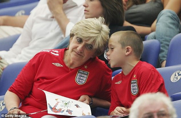 Sandra Beckham with Brooklyn watching his father at the 2006 World Cup