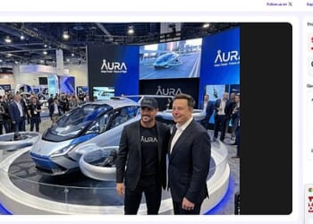 The new husband of Katie Price boasts of rubbing shoulders with Elon Musk (pictured). But the Daily Mail can reveal many of his claims seem artificial and photos are AI-generated