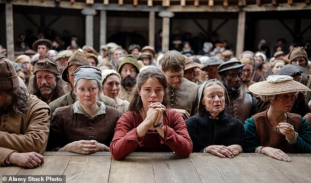 Irish actress Jessie Buckley as Agnes Shakespeare (centre) in Hamnet