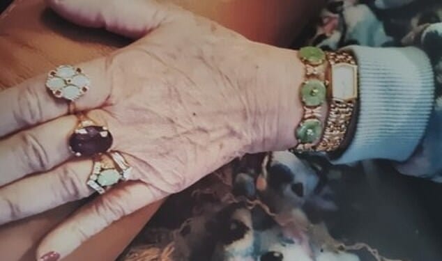 The precious golden and green bracelet was stolen from the wrist of its 98-year-old owner
