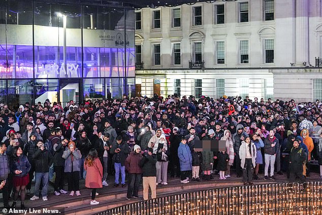Hundreds of people were duped into attending a non-existent New Year fireworks display in Birmingham city centre for the second year in a row