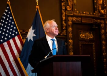 Minnesota Gov. Tim Walz speaks during a press conference at the State Capitol building on Jan. 5, 2026, in St. Paul, Minnesota.