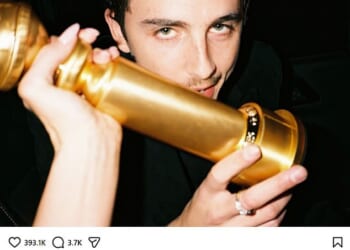 Timothee Chalamet, 30, finally made his relationship with Kylie Jenner, 28, Instagram official, as her hand was visible in an image of him celebrating his Golden Globe win