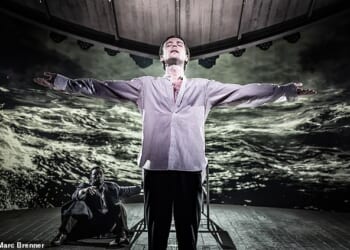 Following its 2025 run in Stratford-upon-Avon (pictured), Rupert Goold's production of Hamlet is going on tour - with trigger warnings of 'death' and 'grief'