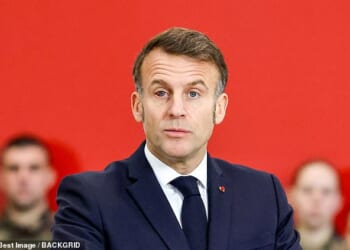 Speaking at a New Year address to France's armed forces on January 15, President Macron said: 'Please pardon the unsightly appearance of my eye. It is something completely harmless'