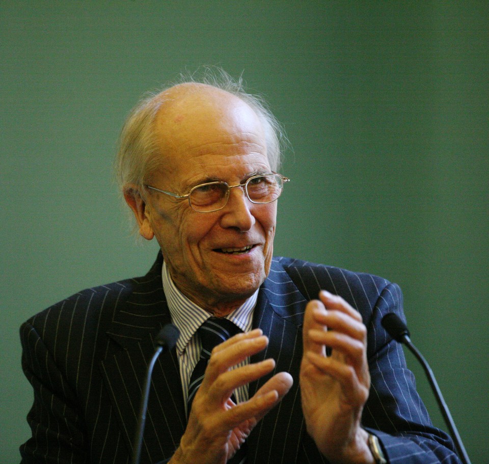 Norman Tebbit speaking at a literary lunch.