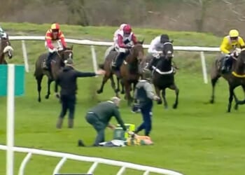 Trampled jockey lies helpless as horses charge past in 'appalling' incident