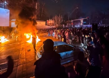 Protesters gather in Tehran, Iran on Jan. 9, 2026 as Iranian's lead a resistance movement against the country's Islamic regime.