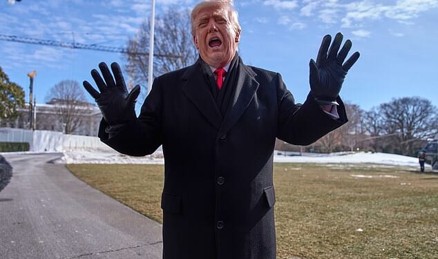 President Donald Trump speaks with reporters before boarding Marine One on South Lawn of the White House, Tuesday