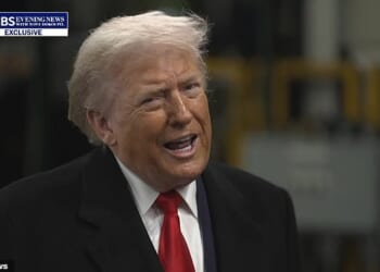Trump was interviewed by CBS News' Tony Dokoupil at a Ford plant in Detroit, MIchigan, on Tuesday