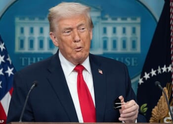 Donald Trump (pictured on Tuesday) has told Sir Keir Starmer to 'straighten out' the UK, claiming London has 'a lot of problems'