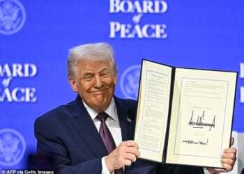 US President Donald Trump signed the charter of his 'Board of Peace,'