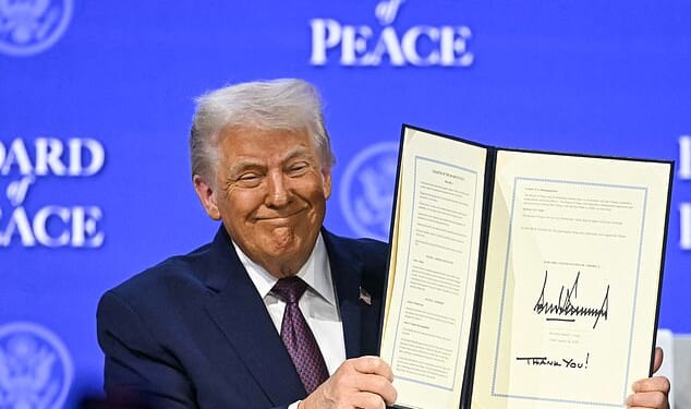 US President Donald Trump signed the charter of his 'Board of Peace,'