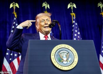 Donald Trump, seen speaking at the Kennedy Center on January 6, has recently reiterated his desire to take over Greenland, owned by NATO member Denmark