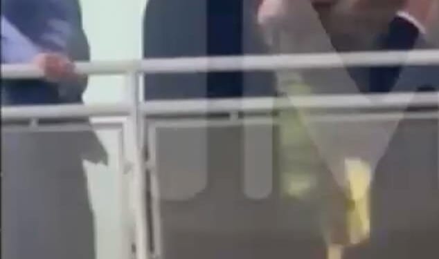 Trump flipped off a heckler accusing him of protecting pedophiles during a Tuesday visit to a Ford factory