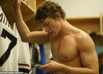 Connor Storrie plays the moody, chiselled, world-weary Russian, Ilya Rozanov