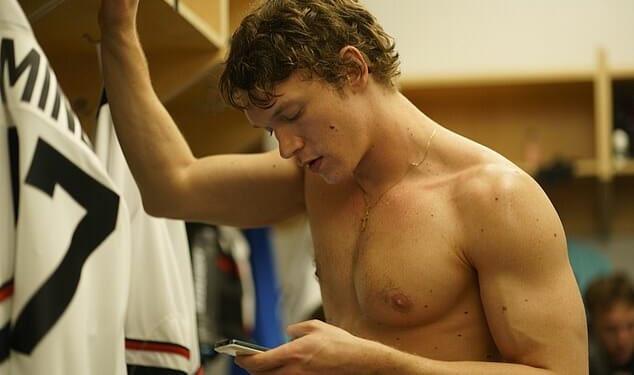 Connor Storrie plays the moody, chiselled, world-weary Russian, Ilya Rozanov