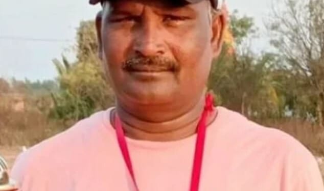 Motorcyclist Sanjukumar Hosamani (pictured) died in the southern Indian state of Karnataka after riding into a taut kite string stretched across a road near Talamadagi Bridge in Bidar district.
