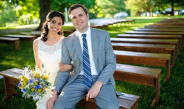 Usha and JD Vance on their wedding day