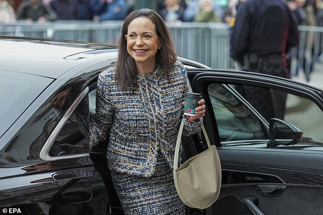 Machado (pictured) initially dedicated the award to Trump but has since expressed her desire to give him the trophy, which the president has said would be 'a great honor' to accept