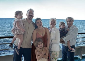 Ellie with her family and parents on the last day of their trip aboard Royal Caribbean's Independence of the Seas