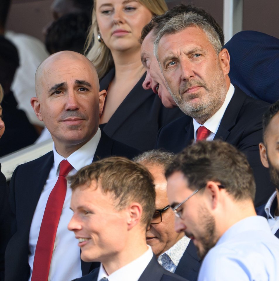 Manchester, UK. 05th Jan, 2026. **** *** Manchester United v Arsenal - Premier League - Old Trafford. Manchester United Manager Ruben Amorim is sacked by CEO Omar Berrada and Director Of Football Jason Wilcox watch on from the stands. Pict