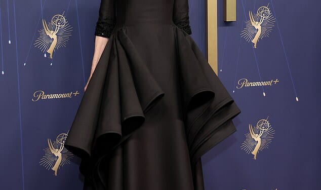 Catherine O'Hara arrives at the Emmy Awards in Los Angeles, California, on September 14, 2025