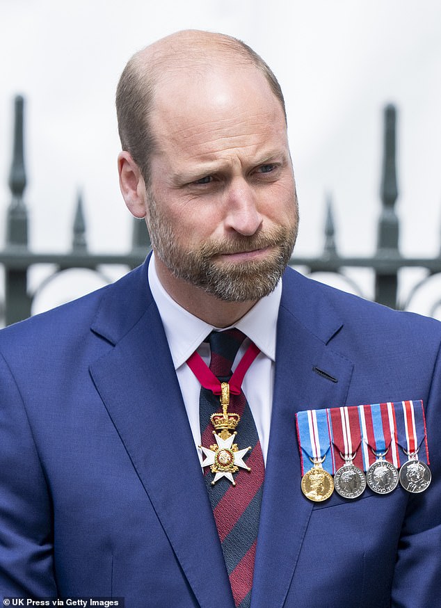 A royal author has claimed Prince William, now 43, told a trusted, retired Palace aide they might need to 'come back for a bit' to help contain the fallout from the schism later 'styled Megxit'