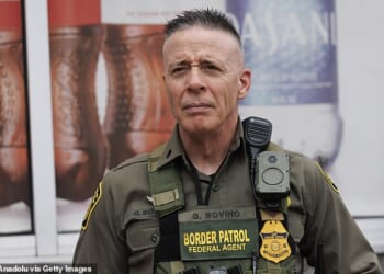 One Battle After Another viewers have been watching the film in a different light after discovering similarities between Sean Penn's character and Border Patrol Commander Greg Bovino (pictured in 2025)