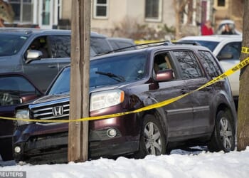 A woman was allegedly shot by an Immigration and Customs Enforcement (ICE) officer before crashing her car in Minneapolis. The woman's burgundy SUV was seen with a bullet hole