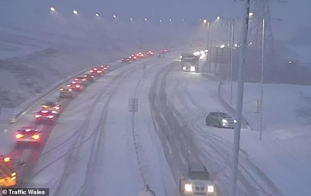 There was significant disruption near Dowlais in Wales in the evening, causing chaos for motorists