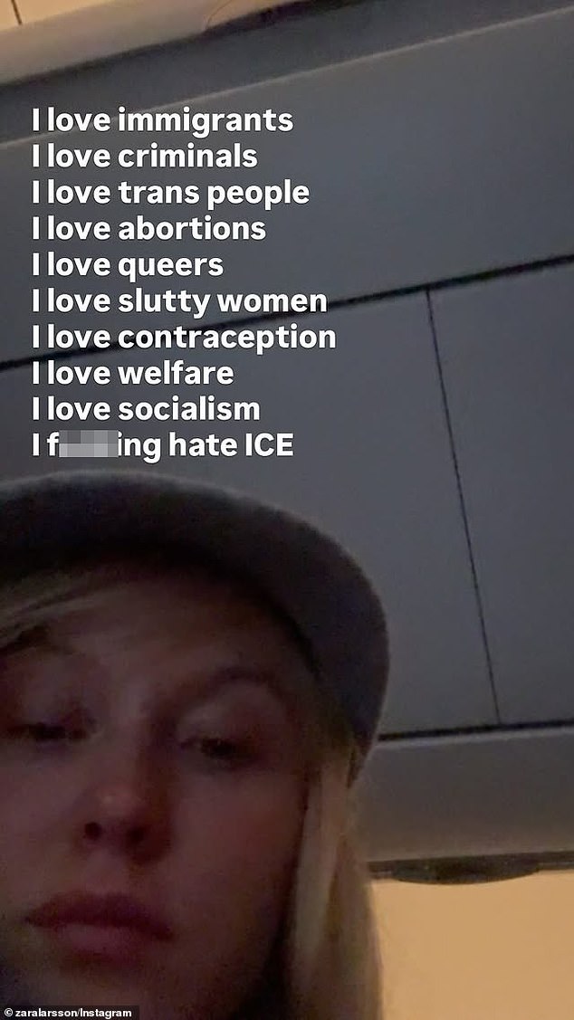 The Swedish pop singer, 28, has long been a champion of left-wing causes and posted several furious rants to her Instagram story in reaction to the ICE-involved shooting of Minnesota woman Renee Nicole Good