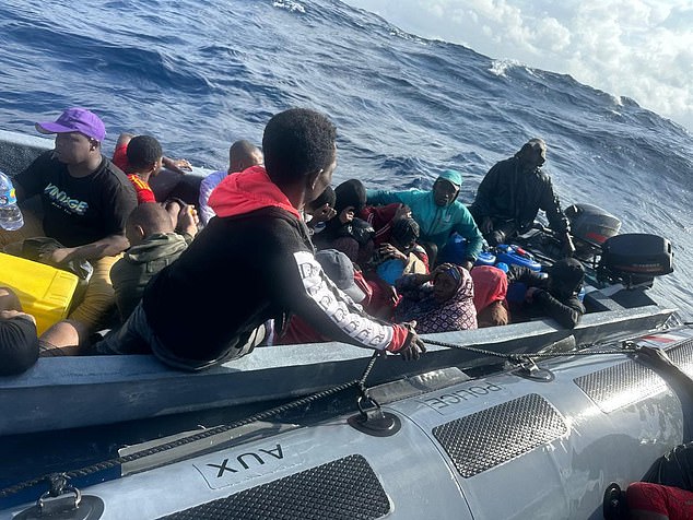 Presiding over the immigrant crackdown is France's representative on Mayotte, Francois-Xavier Bieuville (file image: migrants amid 'dangerous sea conditions')