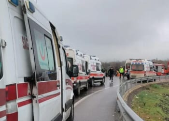 At least 8 dead and 26 injured in horror crash after bus overturns and plunges 50ft into a ditch in Brit tourist hotspot