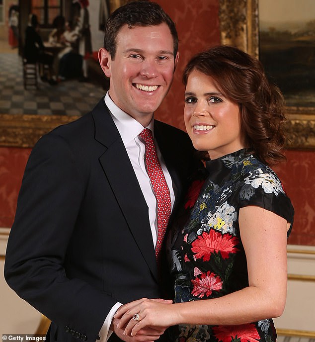 Princess Eugenie of York (R) and Jack Brooksbank (L) pose for their engagement photoshoot in 2018
