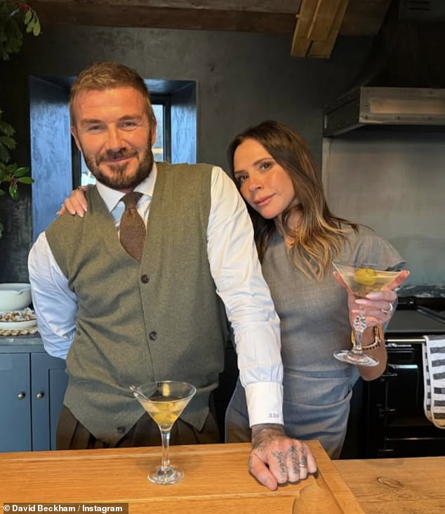 The area is currently home to a huge number of celebrities including Sir David and Victoria Beckham (pictured in their Cotswold home)