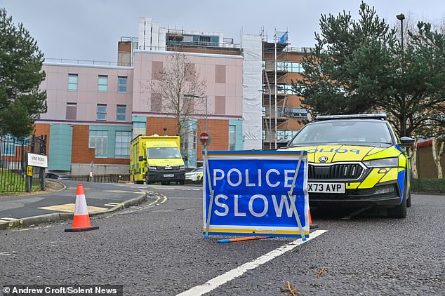 Police were also on scene as around 200 patients had to be evacuated as a result of the fire