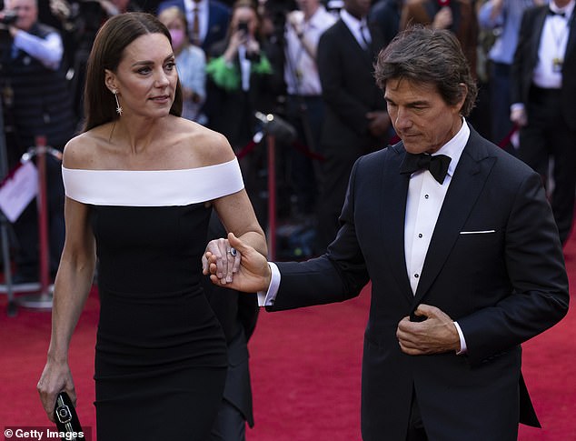 Tom Cruise had made an almost seamless transition into British high society (Pictured with Princess Catherine of Wales at the premiere of Top Gun: Maverick in 2022)