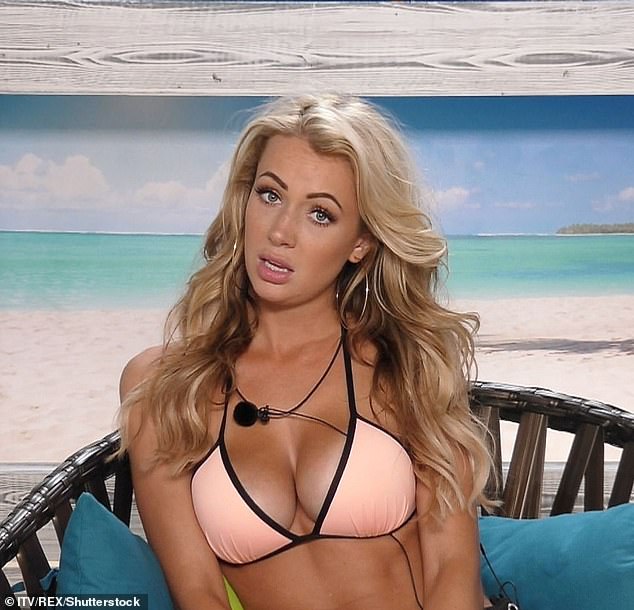 Nine years on from her Love Island stint, Olivia boasts an estimated £6 million net worth (pictured on Love Island in 2017)