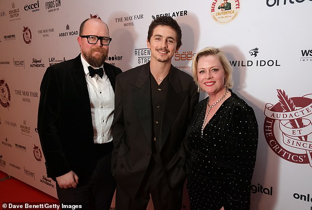 Timothee was joined by Vice-Chair of the London Critics' Circle Film Section Guy Lodge and Chair of the London Critics' Circle Film Section Jane Crowther