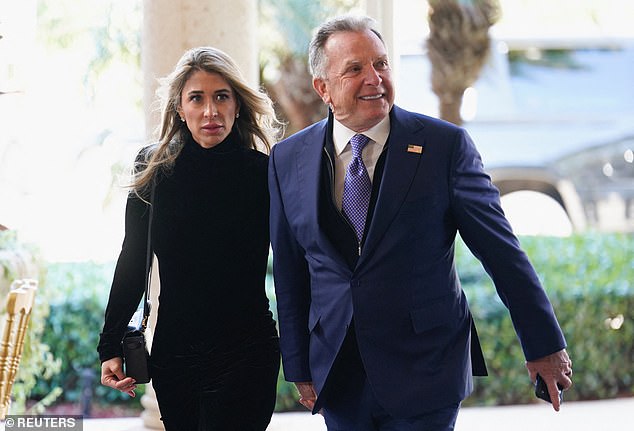 United States Special Envoy to the Middle East Steve Witkoff and his wife Lauren Rappoport smiled as they arrived at Mar-a-Lago