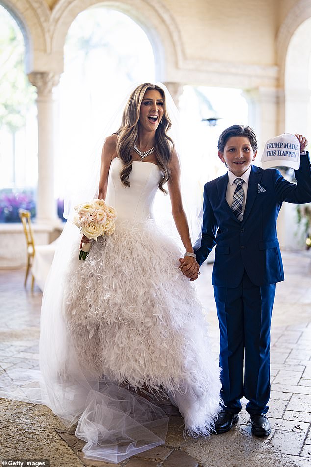 Erin Elmore is pictured ahead of her wedding ceremony