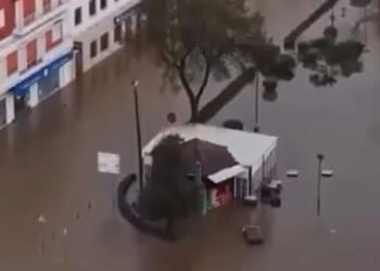 Shocking videos show Brit holiday hotspot SWAMPED by floods after horror 125mph Storm Kristin left six dead